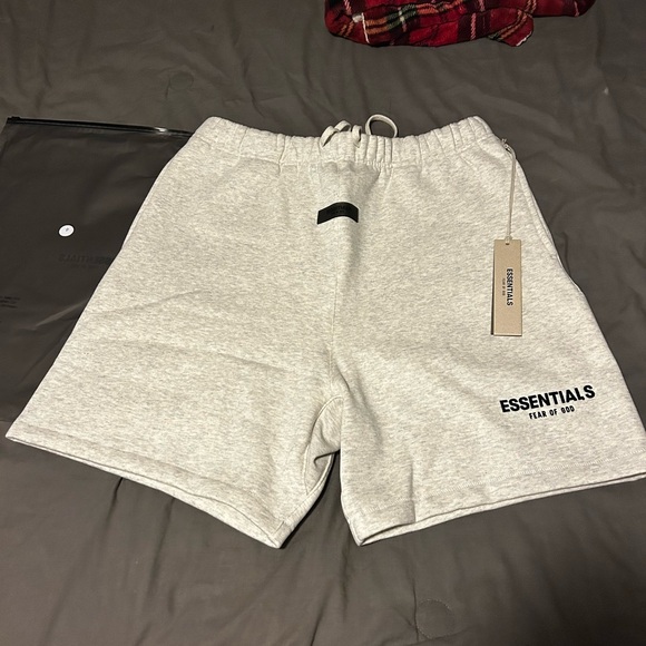 Essentials Light Gray Athletic Men's Shorts - Picture 1 of 4